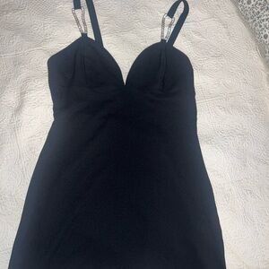 Zara Black Dress with Chain Straps